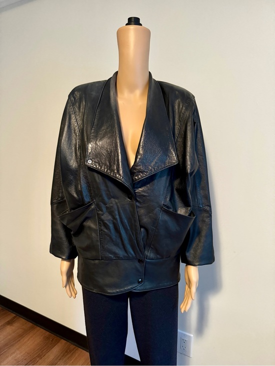 Firenze Jackets & Blazers - 80s Vintage Firenze Black Leather Jacket - Women size M